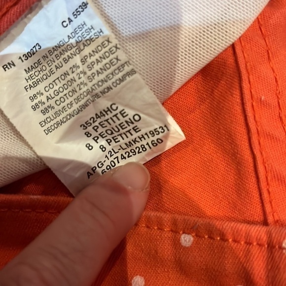 3 For $30”**Lee Shapetastic”Hidden Hold” Coral &White Stretch Ankle Zip Size 8P - Picture 9 of 9